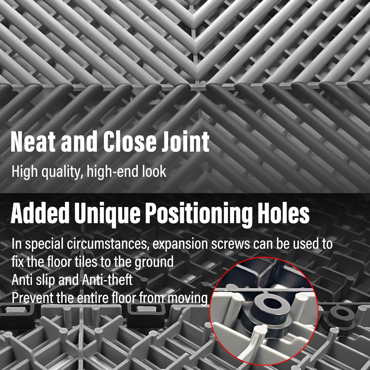 Interlocking Garage Floor Tiles, Rigid Drainage, 16"X16" 24 Pack Red