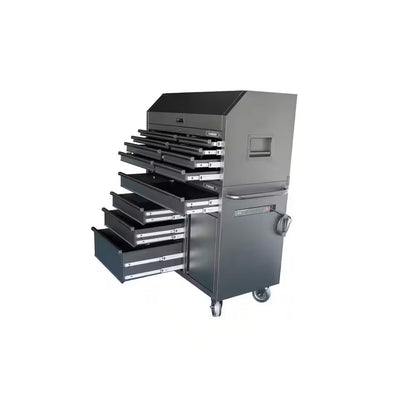 HD 46 In. Wide 24.5 In. Deep 12-Drawer Tool Chest and Rolling Cab Set, Matte Black