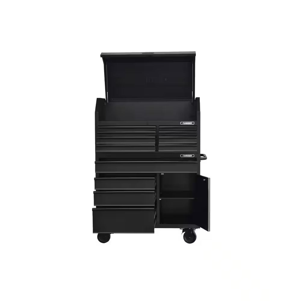 HD 46 In. Wide 24.5 In. Deep 12-Drawer Tool Chest and Rolling Cab Set, Matte Black