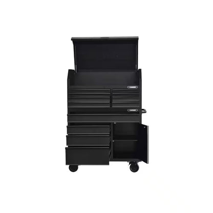 HD 46 In. Wide 24.5 In. Deep 12-Drawer Tool Chest and Rolling Cab Set, Matte Black
